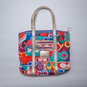 COACH POPPY POP SIGNATURE GLAM TOTE MULTI No13839